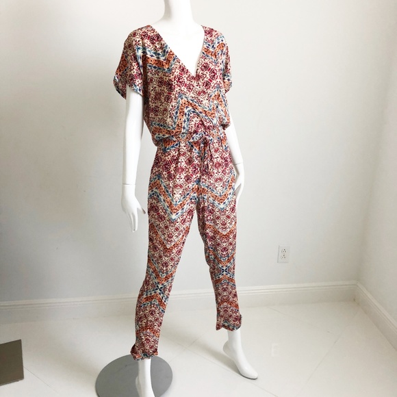 Jumpsuit Pants Raga Dancing in the Desert Crossover Drawstring Waist NWT Sz XS - Picture 3 of 7